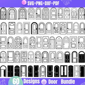 High Quality Door SVG Bundle, Door dxf, Door png, Door vector, Door clipart, Front Door svg, Wooden Doors svg, Open Door svg, Door design