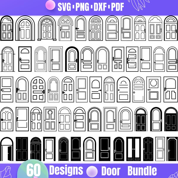 High Quality Door SVG Bundle, Door dxf, Door png, Door vector, Door clipart, Front Door svg, Wooden Doors svg, Open Door svg, Door design