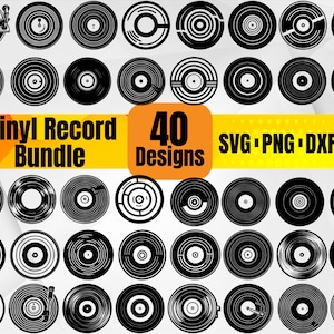 Black And White Vinyl Record SVG Clipart, Vinyl Music Image Digital  Download, 12 Inch Record Eps Png Dxf Printable, Record Vinyl Vector File