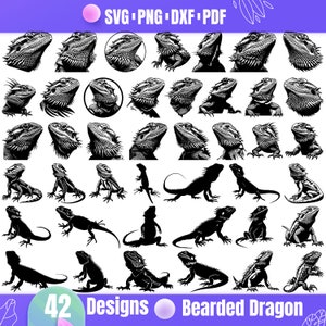 Bearded Dragon Clip Art - Perfect for Lizard Lovers and Creative Crafts