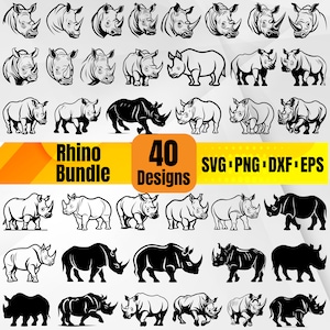 Rhino SVG – Wildlife Design, African Animal, Nature Art, Conservation Clipart, Digital & Craft Design