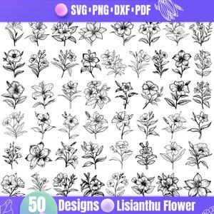 Lisianthus Flower Svg - Elegant Floral Design for Crafts and DIY Projects