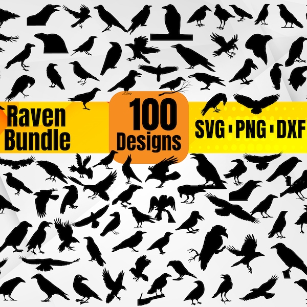 High Quality Raven SVG Bundle, Crow svg, Raven svg, Raven dxf, Raven png, Raven  eps, Raven vector, Raven cut files, Raven head svg