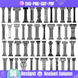 High Quality Ancient Column SVG Bundle, Ancient Column dxf, Ancient Column png, Ancient Column vector, Ancient Column clipart, Colosseum svg