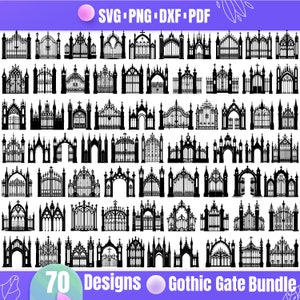 High Quality Gothic Gate SVG Bundle, Gothic Gate dxf, Gothic Gate png, Gothic Gate vector, Gothic Gate clipart, Medieval Gate svg,Scary Gate