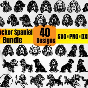 High Quality Cocker Spaniel SVG Bundle, Cocker Spaniel face svg, Cocker Spaniel dxf, Cocker Spaniel png,Cocker Spaniel vector