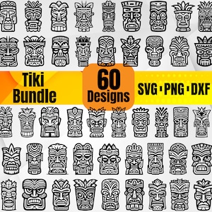 High Quality Tiki SVG Bundle, Tiki head, Tribal svg, Tiki monogram, Tiki dxf, Tiki png, Tiki eps, Tiki vector, Tiki cut files, Luau svg