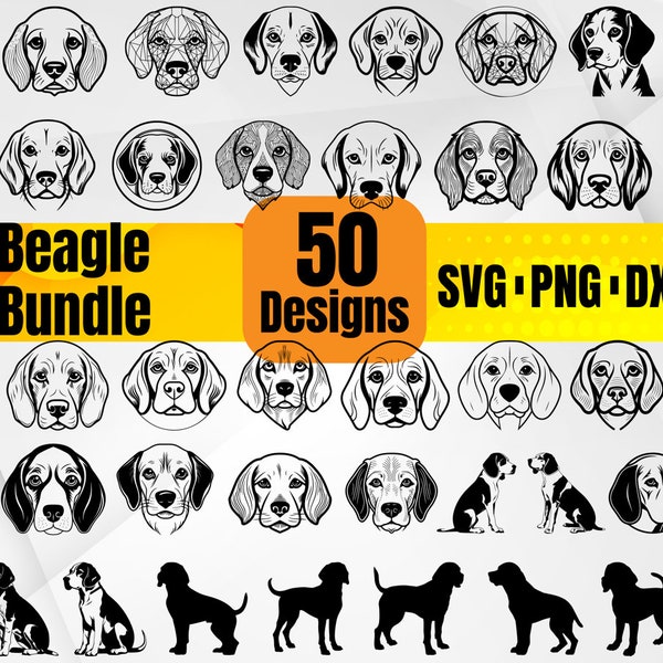 High Quality Beagle SVG Bundle, Beagle face svg, Beagle dxf, Beagle png, Beagle eps, Beagle vector,Beagle monogram, Beagle outline