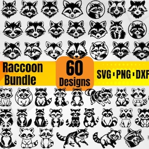 High Quality Racoon SVG Bundle, Striped Raccoon svg, Racoon dxf, Racoon png, Racoon eps, Racoon vector, Racoon monogram, Cute Raccoon svg
