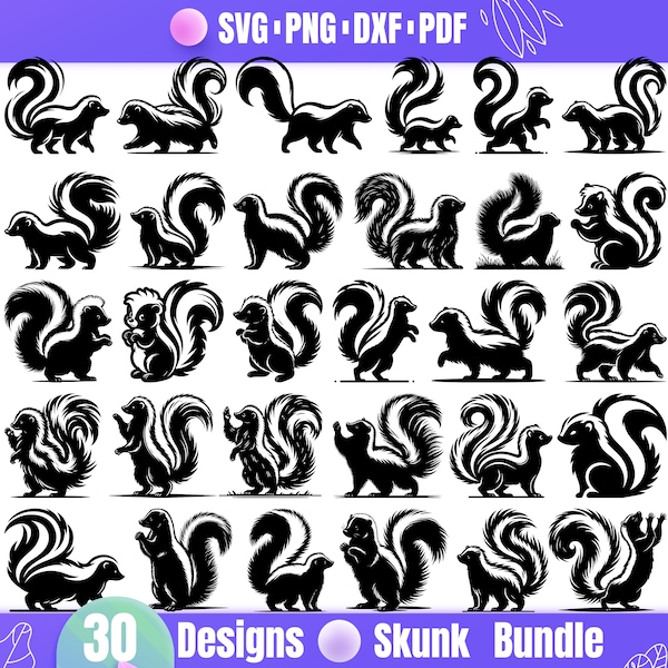 High Quality Skunk SVG Bundle, Skunk dxf, Skunk png, Skunk vector, Skunk clipart, Skunk design, Skunk art, Skunk print, Cute Skunk svg