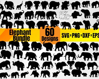 High Quality Elephant SVG Bundle, Elephant dxf, Elephant png, Elephant eps, Elephant cut files, Safari animal svg, Elephant svg