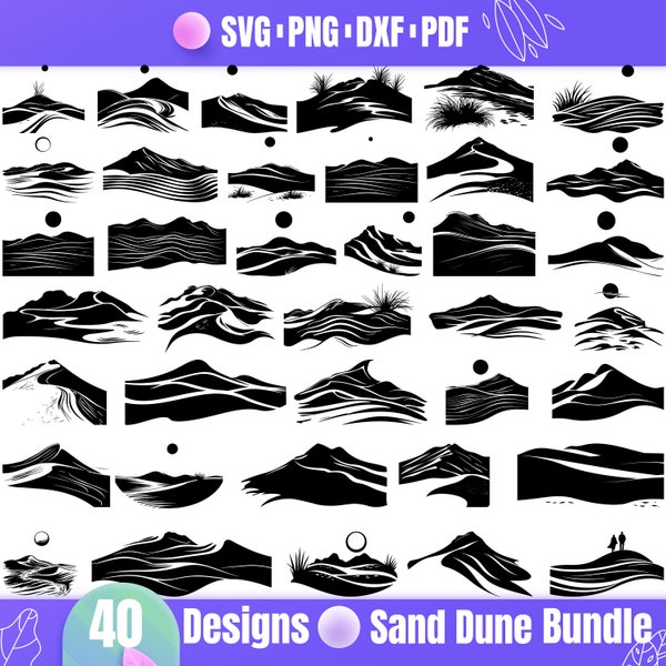 Hochqualitative Sanddüne SVG-Bundle, Sanddüne dxf, Sanddüne png, Sanddüne Vektor, Sanddüne Clipart, Wüste Designs, Wüstenlandschaft