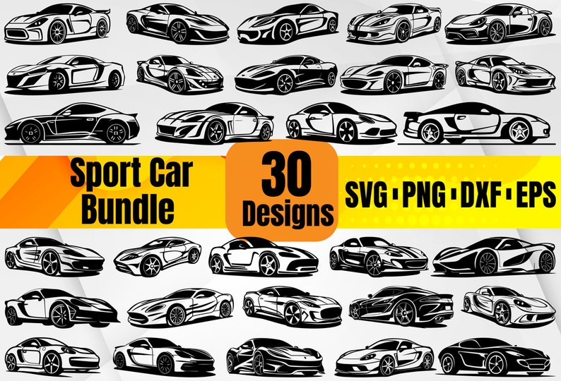 High Quality Sport Car SVG Bundle, Sports Car Svg, Sport Car Dxf, Sport ...