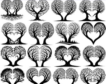 High Quality Heart Tree SVG Bundle, Heart Tree dxf, Heart Tree png, Heart Tree vector, Heart Tree clipart, Love Tree svg, Tree Heart svg