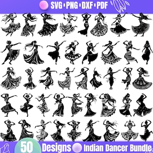 Indian Dancer SVG – Traditional Dance, Cultural Art, Bollywood, Ethnic Design, Digital & Craft Design