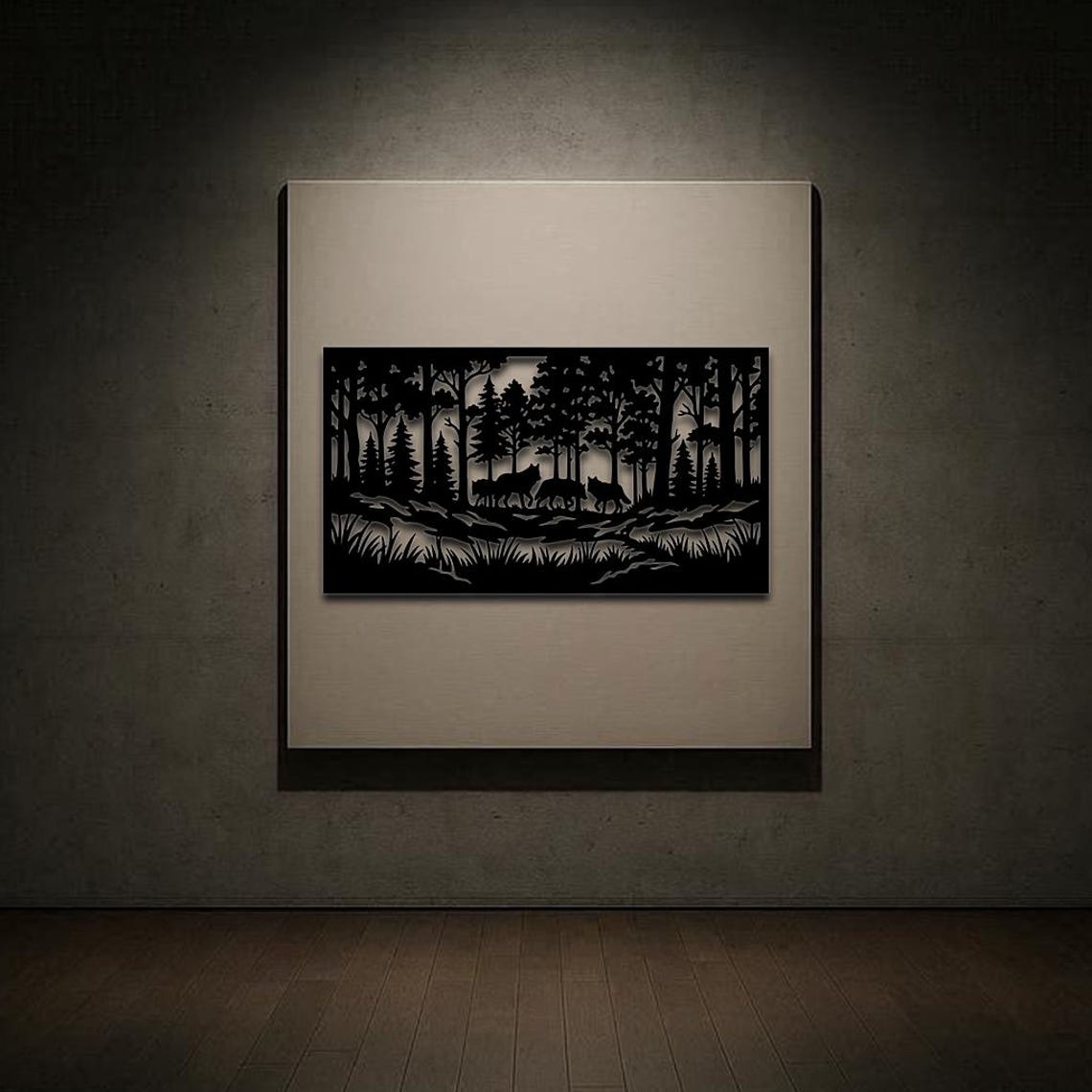 Elk Railing Scene Wildlife Forest Scene Panels SVG DXF, Railing Designs With Deer, Elk ...