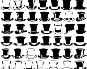 Paquete SVG de sombrero de copa de alta calidad, dxf de sombrero de copa, png de sombrero de copa, vector de sombrero de copa, imágenes prediseñadas de sombrero de copa, archivo de corte de sombrero de copa, pdf de sombrero de copa, gráficos de sombrero de copa