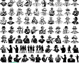 Gangster Vector Bundle — 70 Mafia Illustrations and Vintage Crime Clipart Designs