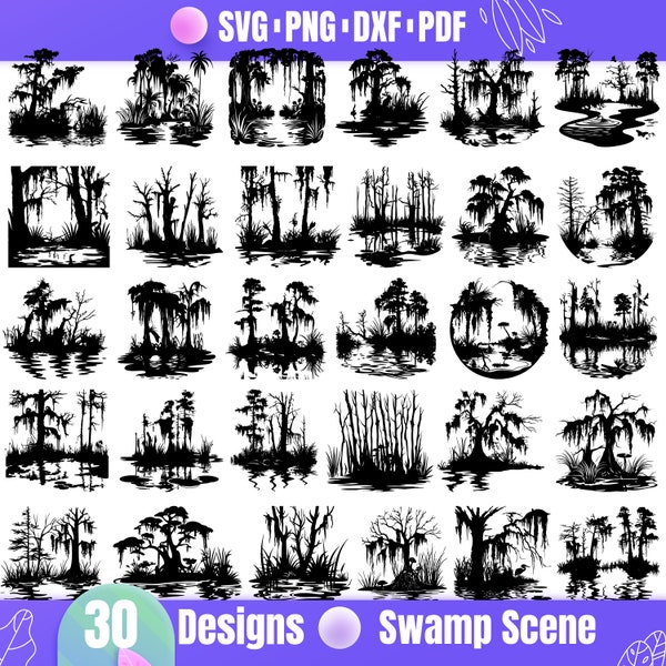 High Quality Swamp Scene SVG Bundle, Swamp Scene dxf, Swamp Scene png, Swamp Scene vector, Swamp Scene clipart, Swamp svg, Swamp Life svg
