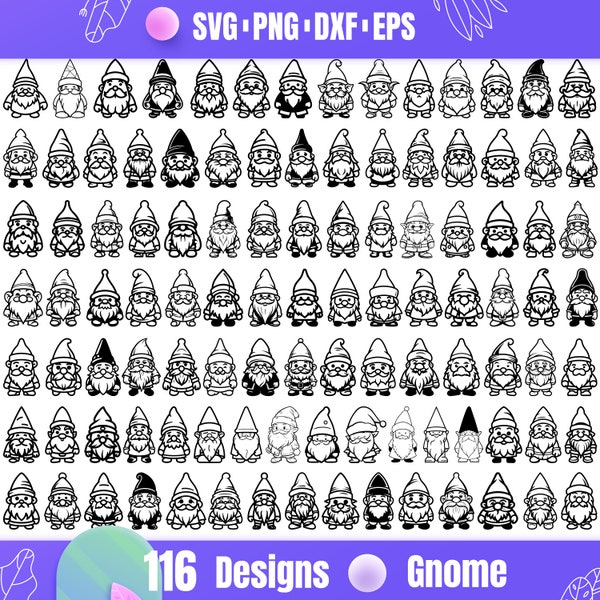 High Quality Gnome SVG Bundle, Garden Gnome svg, Gnome monogram, Gnome dxf, Gnome png,Gnome eps,Gnome vector,Nordic Gnome svg,Cute Gnome svg