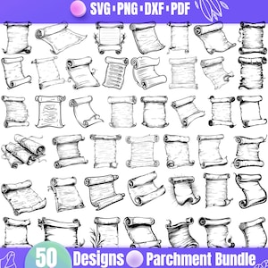 Pacchetto SVG pergamena di alta qualità, pergamena dxf, pergamena png, vettore di pergamena, clipart pergamena, scorrimento in formato SVG, carta in formato SVG, papiro in formato SVG