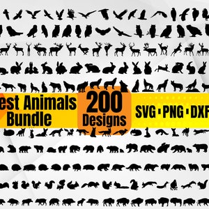 高品質の森の動物 SVG バンドル、野生動物 svg、森の動物モノグラム、森の動物 svg、森の動物 png