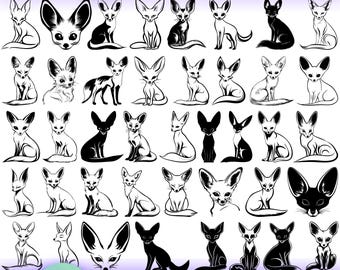 Fennec Fox SVG Bundle — 40 Desert Animal Illustrations and Wildlife Clipart Designs