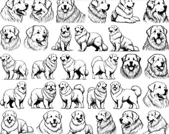 High Quality Great Pyrenees Dog SVG Bundle, Great Pyrenees dxf, Great Pyrenees png, Great Pyrenees vector, Great Pyrenees clipart