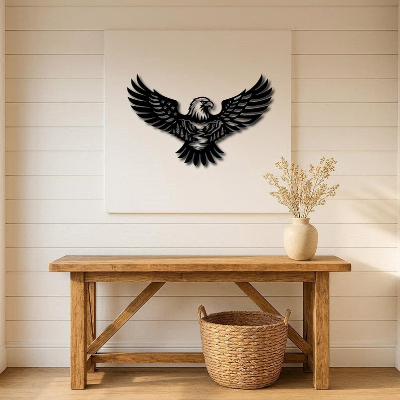 Bald Eagle Svg Dxf Png, Mountains Design for CNC Laser & Glowforge ...