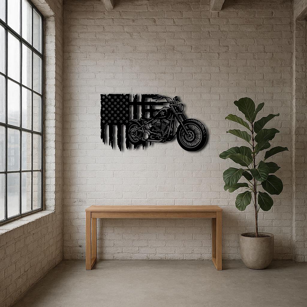 Chopper Motorcycle DXF SVG, Wall Art Cnc Laser Cut Files, Flag Vector ...