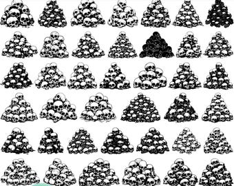 High Quality Pile of Skulls SVG Bundle, Gothic skull, Spooky skulls, Dark art, Skull stack, Skull clipart, Pile of skulls, Pile of skulls