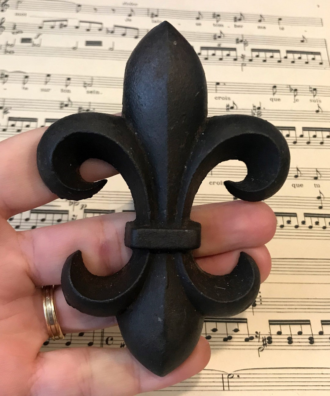 Large Antique French Cast Iron Fleur De Lys Ornament C1900 Etsy