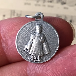 Antique French Infant of Prague Jesus Religious Medal c1940