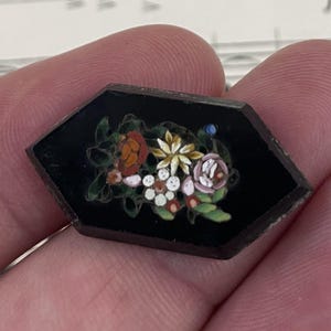 Antique Italian Micro Mosaic Micromosaic Plaque Flowers Millefiori c1900
