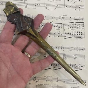 Antique French Bronze Letter Opener Napoleon Waterloo c1920