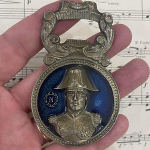 Vintage French Napoleon Paris Souvenir Eiffel Tower Enameled Bottle Opener c1940