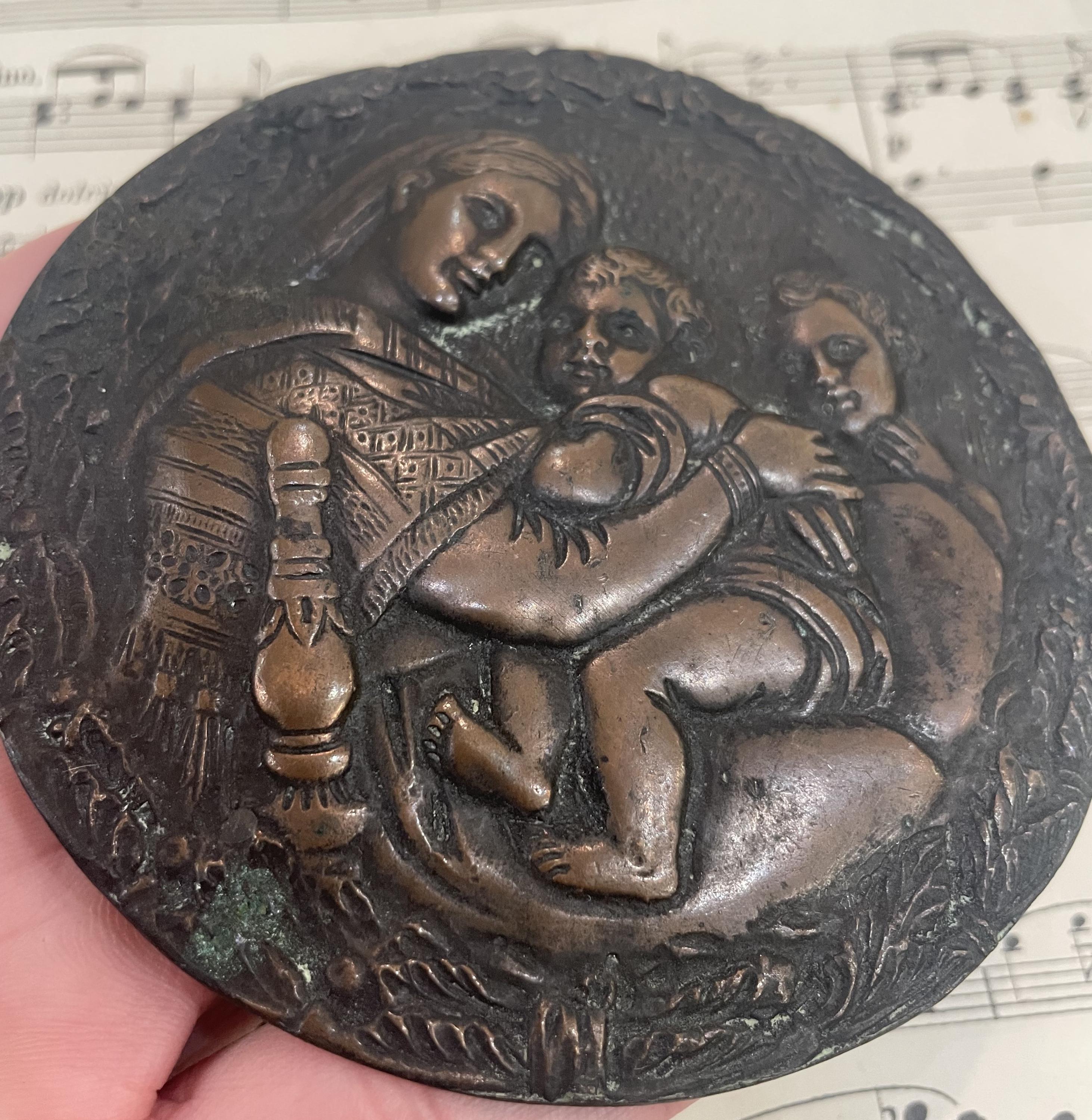 Large Antique French Bronze Virgin Mary Icon Plaque Medal C1900 - Etsy