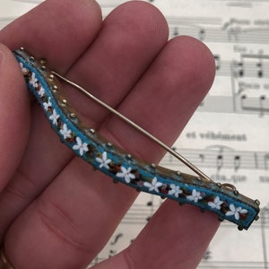 Rare Antique Italian Micromosaic Micro Mosaic Millefiori Scarf Brooch c1900