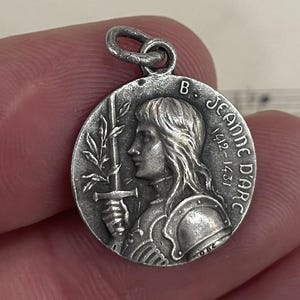 Antique French Art Nouveau Joan of Arc Basilica Religious Medal c1910