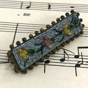 Antique Italian Micromosaic Micro Mosaic Millefiori Brooch c1900