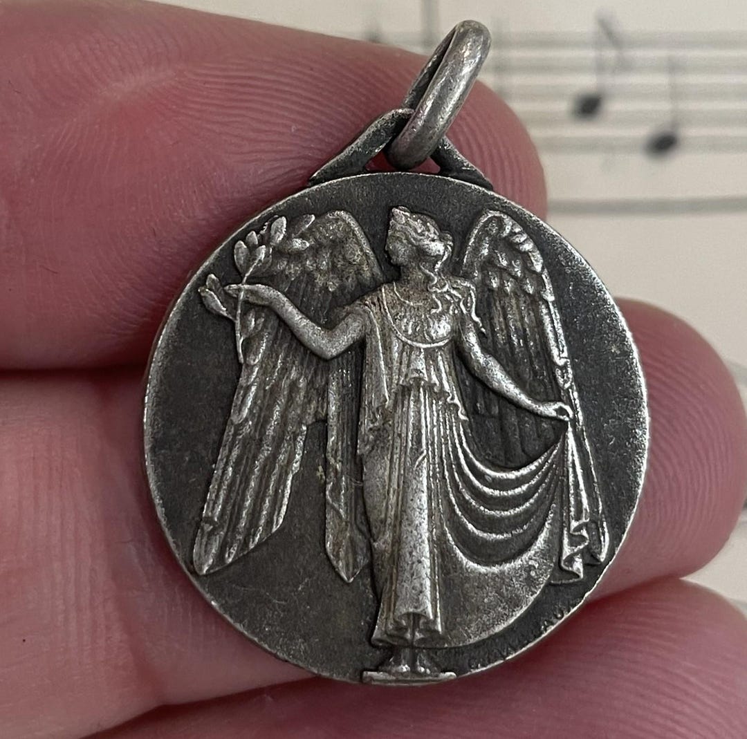 Rare Antique Art Nouveau French Silver Plated Angel Medal C1920 - Etsy