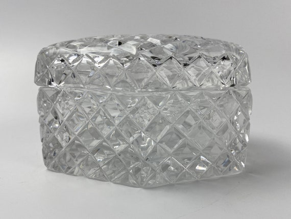 Vintage Czechoslovakian Crystal Jewellery Box - J… - image 2