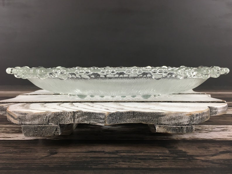 1960s Italian Bubble Lace Textured Glass Plate