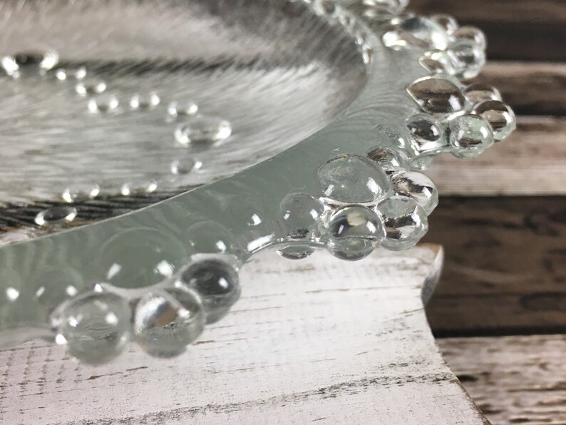 1960s Italian Bubble Lace Textured Glass Plate