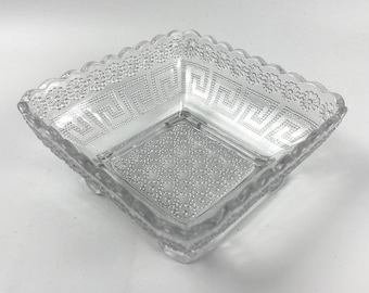 Rare Antique Victorian English 4"Square Dish or Nappy - George Davidson & Company 'Daisy Suite' - ca. 1886 to 1890s