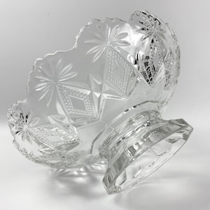 Antique 9&quot; EAPG Footed Bowl or Comport - US Glass Company &#39;Victor&#39; - ca. 1896