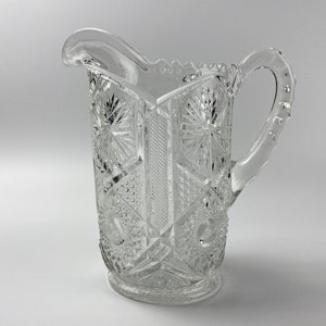 Antique American 2-Pint Pitcher - Imperial Glass Company &#39;Star and File&#39; - ca. 1918