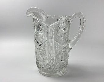 Antique American 2-Pint Pitcher - Imperial Glass Company &#39;Star and File&#39; - ca. 1918