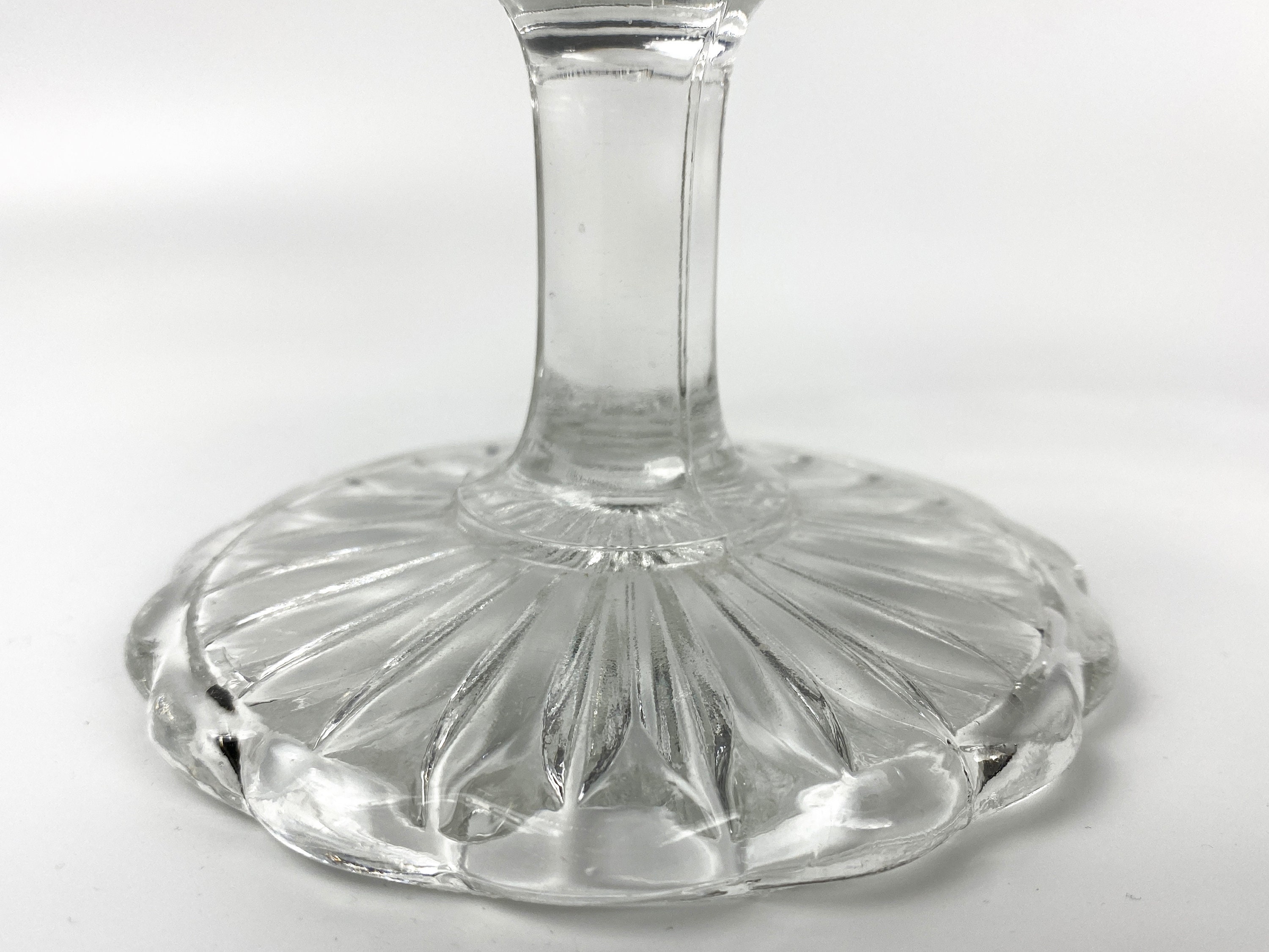 英国　イギリス　アンティーク　小さい　ケーキスタンド　ガラス　プレスガラス　4個 英国 イギリス アンティーク 小さい ケーキスタンド ガラス