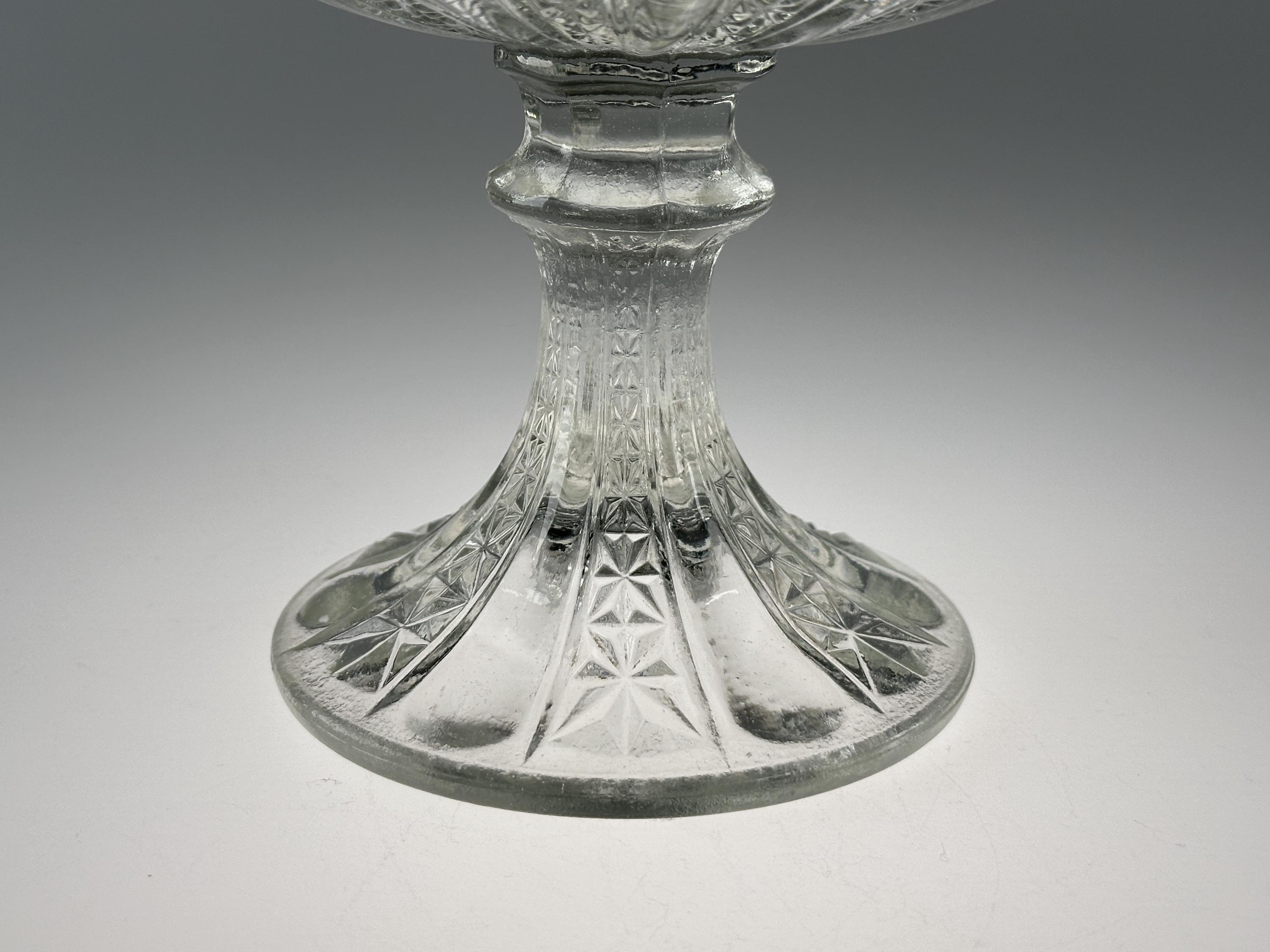 希少なアンティーク ボヘミアン 7 インチ ガラス コンポート